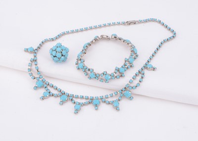 Lot 61 - A collection of costume jewellery including three part suite