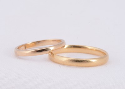 Lot 62 - Two gold wedding bands