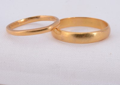 Lot 88 - Two 22ct gold wedding bands