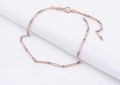 Lot 145 - An antique 18ct gold & platinum baton link chain