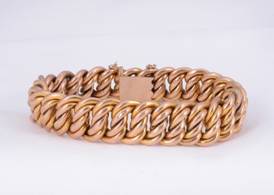 Lot 168 - A 19th century 9ct gold double curb bracelet
