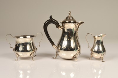 Lot 290 - An Edwardian silver three piece bachelor coffee set