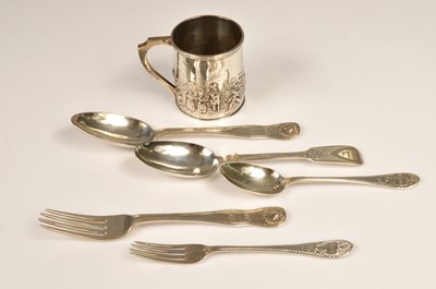 Lot 295 - Six Victorian and later silver Christening items