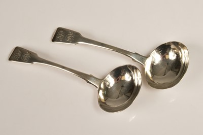 Lot 303 - Two George III silver sauce ladles by Sh