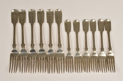Lot 305 - Two sets of early George V silver forks by Charles Boynton & Sons