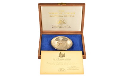 Lot 308 - A 1970s silver commemorative dish from The Tower Mint
