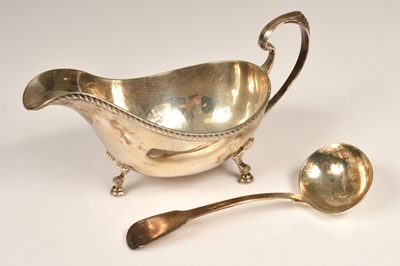 Lot 314 - A 1970s silver sauce boat by Charles Boynton & Sons
