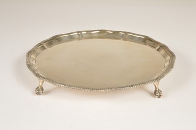 Lot 321 - A George VI silver tray by Thomas Bradbury & Sons
