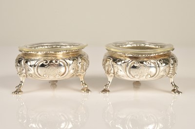 Lot 342 - A pair of Victorian silver cauldron salts by ECB