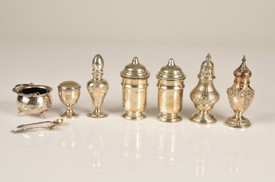 Lot 352 - A group of Victorian and later silver cruet items