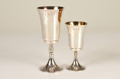 Lot 356 - Two 1970s silver goblets