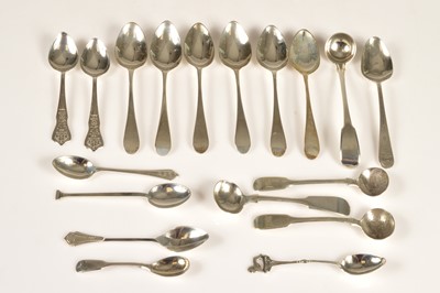 Lot 357 - A collection of Georgian and later silver spoons