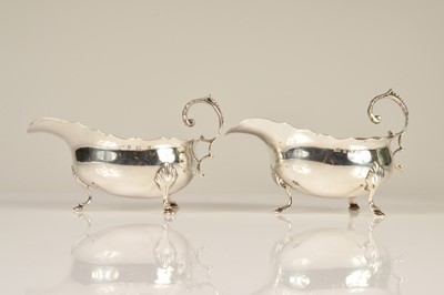 Lot 360 - A pair late Victorian silver sauce boats by CH