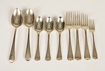 Lot 375 - Nine pieces of Georgian and Victorian silver cutlery
