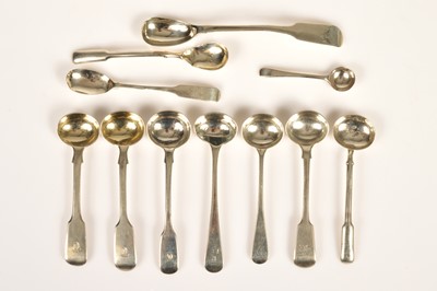 Lot 382 - A group of Georgian and later silver cruet and mustard spoons
