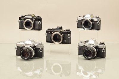Lot 83 - Five Olympus OM Cameras