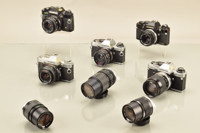 Lot 114 - Five Olympus OM Cameras