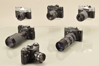 Lot 119 - A Tray of Zenit SLR Cameras