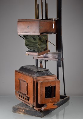 Lot 309 - A Mahogany & Brass Vertical Enlarger