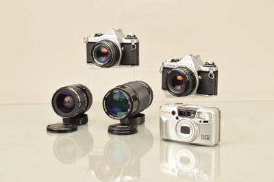 Lot 346 - Two Pentax ME Super SLR Cameras