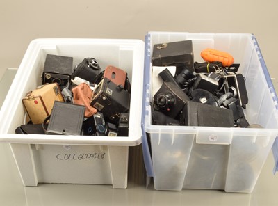 Lot 360 - Two Boxes of Box Cameras and Camera Related Accessories