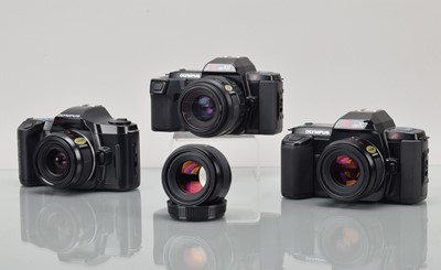 Lot 429 - Four Olympus OM AF SLR Cameras