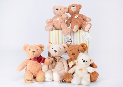 Lot 11 - Six Steiff yellow tag teddy bears