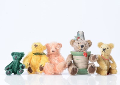 Lot 19 - Five miniature teddy  bears