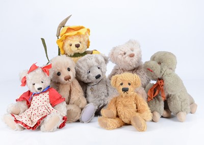 Lot 65 - Seven artist and collectors teddy bears