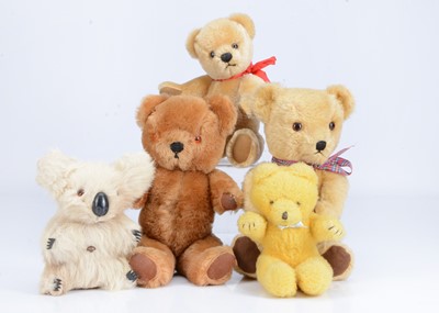 Lot 75 - Five post-war teddy bears