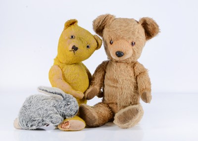 Lot 132 - Two post-war teddy bears and an Alpha Farnell rabbit