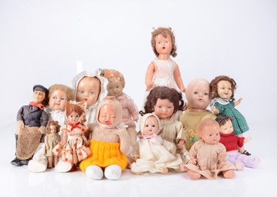 Lot 151 - Various composition and celluloid dolls