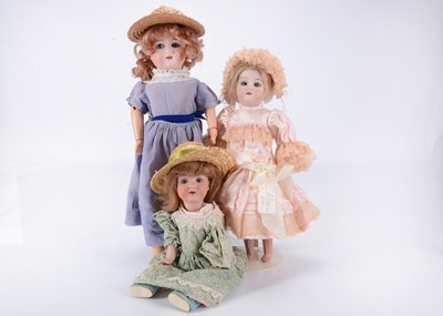 Lot 162 - Three bisque headed child dolls