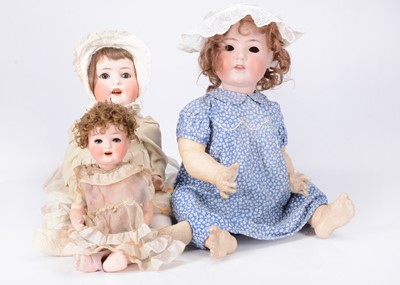 Lot 164 - Three Ernst Heubach bisque headed character babies