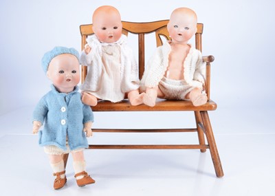 Lot 167 - Three small German character dolls