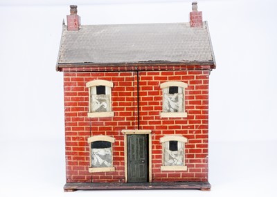 Lot 224 - A home built wooden dolls' house, circa 1900s