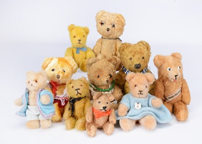 Lot 257 - Ten continental small teddy bears