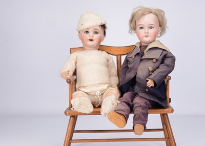 Lot 285 - Two German bisque headed character dolls