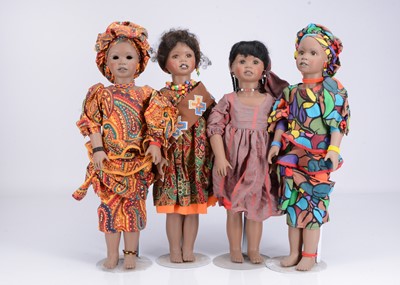 Lot 313 - Four Frances Lynne black artist dolls