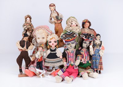 Lot 314 - A large collection of national costume dolls