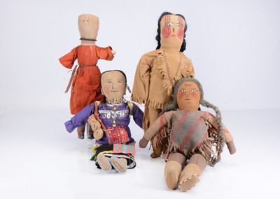 Lot 317 - Four native American cloth dolls