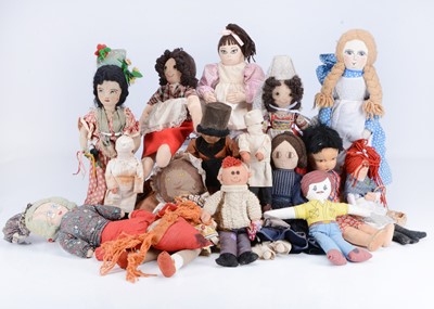 Lot 325 - Cloth and felt dolls