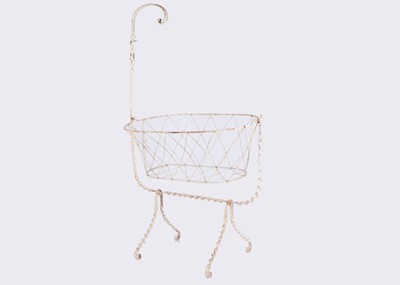 Lot 354 - A folding metal cot