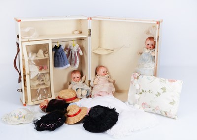 Lot 363 - A set of  composition headed triplet baby dolls