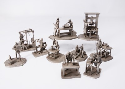 Lot 370 - A set of  eleven Deutches Museum pewter figures 