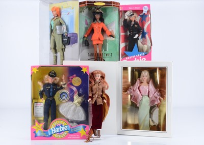 Lot 406 - Five Mattel Barbie Collectors dolls