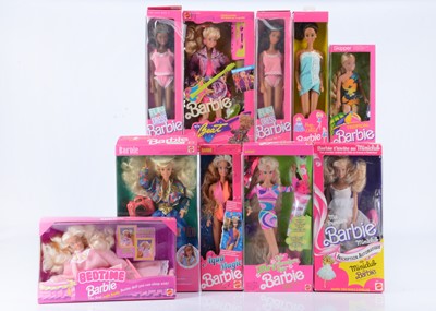 Lot 407 - Ten Mattel modern Barbies dolls