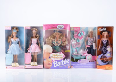 Lot 409 - Five Mattel Barbie collectors dolls