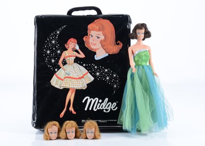 Lot 417 - A 1960s Mattel Midge doll and doll case