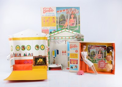 Lot 424 - A Mattel Miss Barbie with lawn swing set 1964